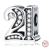 Charm Sterling silver 925 21 anniversary, bead on bracelet
