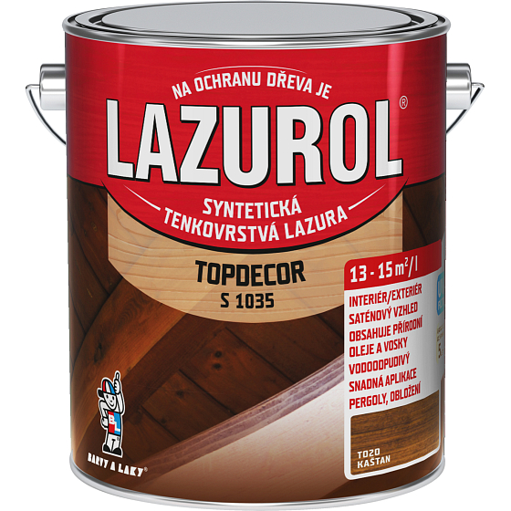 Lazurol Topdecor S1035 thin-layer wood stain T020 chestnut, 2.5 l