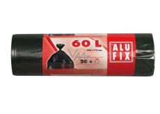Alufix Trash bags black, 10 µ, 60 liters, 64 x71 cm, 20 pieces