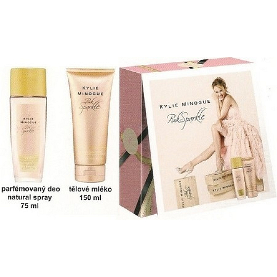 Kylie Minogue Pink Sparkle perfumed deodorant glass for women 75 ml + body lotion 150 ml, cosmetic set