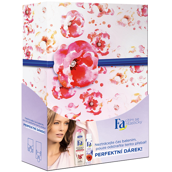 Fa Shower & Lotion Floral shower gel Pomegranate 250 ml + deodorant spray poppy & bell 150 ml, cosmetic set