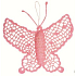 Crochet butterfly large approx. 16 cm pink