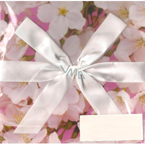 Angel Folding gift box with ribbon pink with flowers 22 x 22 x 13 cm