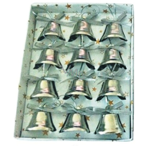 Silver bells 2.5 cm 12 pieces in a box