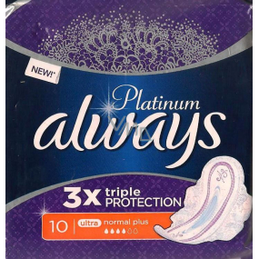 Always Platinum 3 x Triple Protection Ultra Normal Plus sanitary napkins with wings 10 pieces