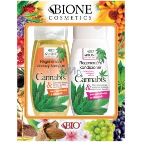 Bione Cosmetics Cannabis Regenerating Nourishing Shampoo 260 ml + Regenerating Hair Conditioner 260 ml, cosmetic set