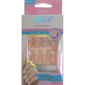 Nail Art artificial nails with glue french manicure light pink 24 pieces 935