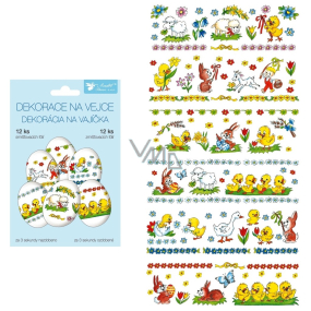 Shrink decoration foil for eggs Traditional motifs of 12 pieces