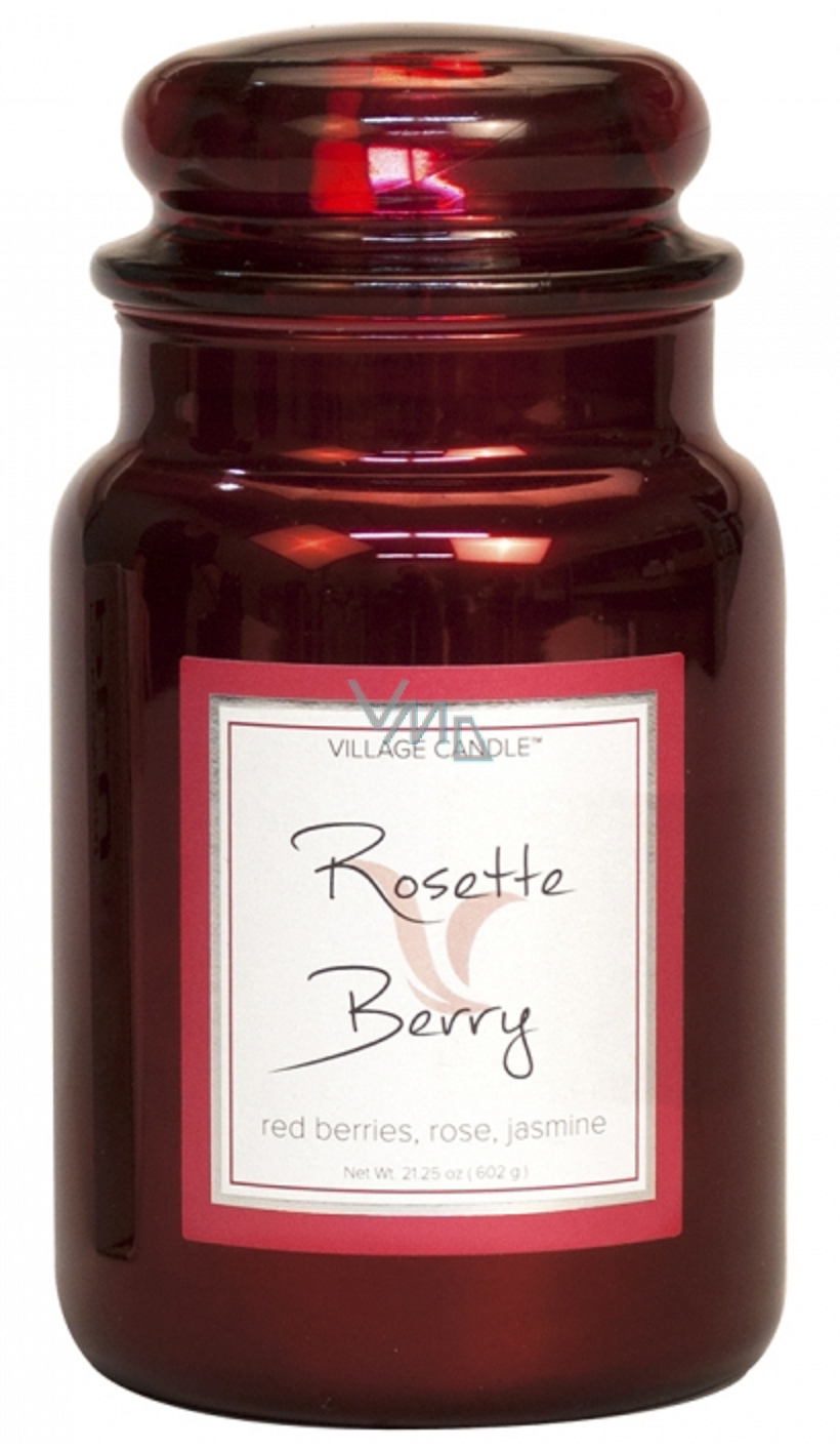 Village Candle Rose and red fruit - Rosette Berry scented candle in glass 2  wicks 602 g - VMD parfumerie - drogerie