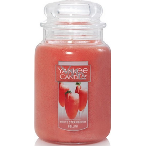 Yankee Candle White Strawberry Bellini - White strawberry cocktail scented candle Classic large glass 623 g