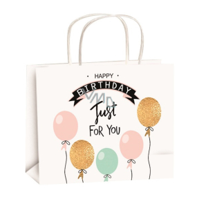 Angel Gift paper bag 23 x 18 x 10 cm birthday gold embossing balloons size M