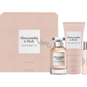 Abercrombie & Fitch Authentic Woman perfumed water 100 ml + body lotion 200 ml + perfumed water 15 ml, gift set