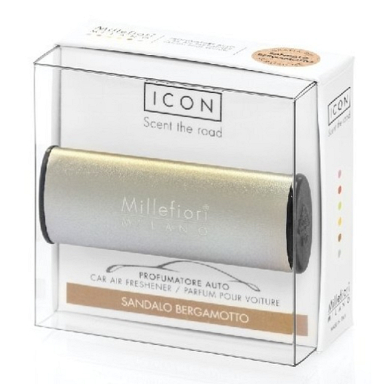 Millefiori Milano Icon Sandalo Bergamotto - Sandalwood and Bergamot car scent Metallo bronze matt smells up to 2 months 47 g