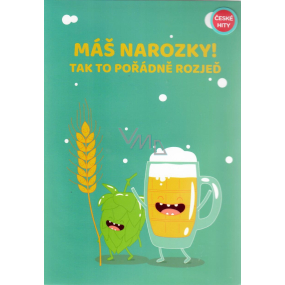 Albi Playing card in the envelope Birthday Card with beer Hospodo pour Alkehol 14.8 x 21 cm