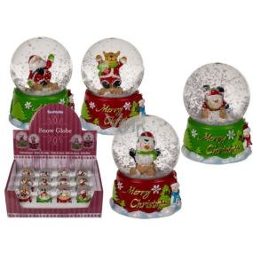 Ditipo Snow Globe Snowman in Santa's Outfit 4.5 x 6.5 cm
