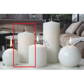 Lima Ice pastel candle white cylinder 80 x 150 mm 1 piece