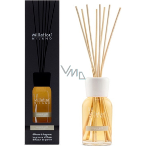 Millefiori Milano Natural Mineral Gold - Mineral Gold Diffuser 250 ml + 8 stalks 30 cm long for medium-sized spaces lasts at least 3 months