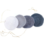 Cotton reusable makeup remover pad, hand-crocheted, light gray 7.5 - 8 cm 1 piece