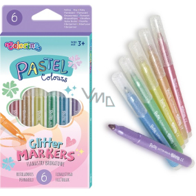 Colorino Pastel markers with glitter 6 colors