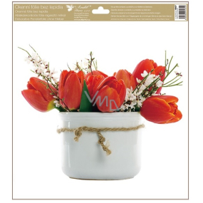 Window film without glue tulips red 30 x 33,5 cm