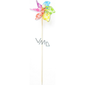 Windmill coloured with wheels 9 cm + skewers 1 piece
