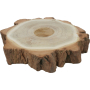 Wooden candle holder for tea light L diameter approx. 16 cm with bark