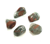 Heliotrope / Bloodstone JAR drilled pendant natural stone, approx. 3 cm, stone of courage