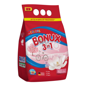 Bonux Color Pure Magnolia 3in1 washing powder for coloured laundry 40 doses 3 kg
