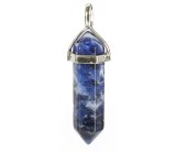 Sodalite pendulum hexagon pendant natural stone 41 x 13 mm, stone communication