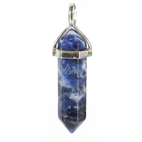 Sodalite pendulum hexagon pendant natural stone 41 x 13 mm, stone communication