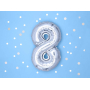 Ditipo Inflatable foil balloon number 8 silver 35 cm 1 piece