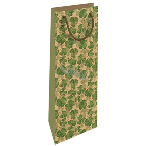 Nekupto Gift bag for bottle 15 x 40 cm Four Leaf Clovers