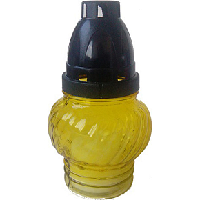 Bony Glass Cemetery Lamp with Metal Lid, 13.4 cm, 1 pc