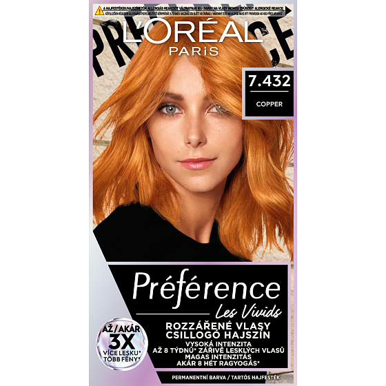 L'oreal Paris Préférence Vivid Colors Hair Color, Copper 7.432
