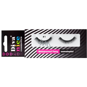 Diva & Nice False eyelashes 100% Human Hair No. 1 black 1 pair