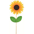 Dahlia from felt yellow recess 8.5 cm + skewers