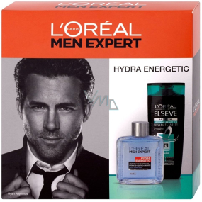 Loreal Paris Men Hydra Energetic aftershave 100 ml + Elseve shampoo to reduce hair loss 250 ml, cosmetic set