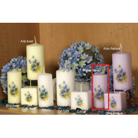 Lima Scent of Flowers Violet scented candle purple with decal cylinder 40 x 90 mm 1 piece