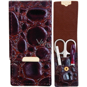 Dup Manicure Croco Leather 3 Pieces Brown Pattern 6016/5403