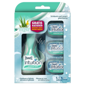 Wilkinson Intuition Naturals Sensitive Care 4 blade razor for women + spare head 4 pieces, cosmetic set