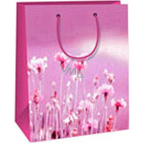 Ditipo Gift paper bag 18 x 10 x 22.7 cm light purple with flowers