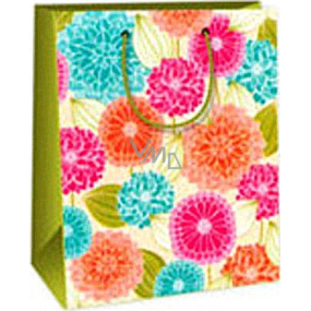 Ditipo Gift paper bag 18 x 10 x 22.7 cm pink orange blue flowers