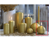 Lima Alfa candle gold sphere 80 mm 1 piece