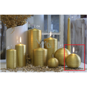 Lima Alfa candle gold sphere 80 mm 1 piece