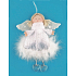 White angel with a skirt with feathers for hanging 17 cm