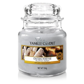 Yankee Candle Crackling Wood Fire - crackling fire in the fireplace scented candle Classic small glass 104 g
