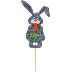 Bunny with carrot gray recess 11 cm + skewers
