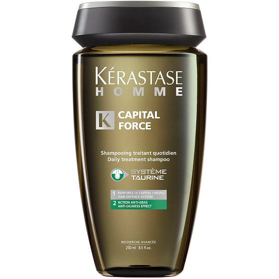Kérastase Homme Capital Force Anti-Oiliness shampoo for oily hair with a strengthening effect to maintain hair density for men 250 ml