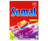 Somat All in 1 Lemon & Lime dishwasher tablets enriched with the strength of citric acid and help remove hardy dirt 48 pieces