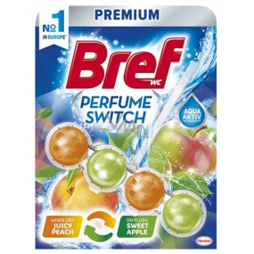 Bref Parfume Switch Peach Apple toilet block with peach and red apple scent 50g